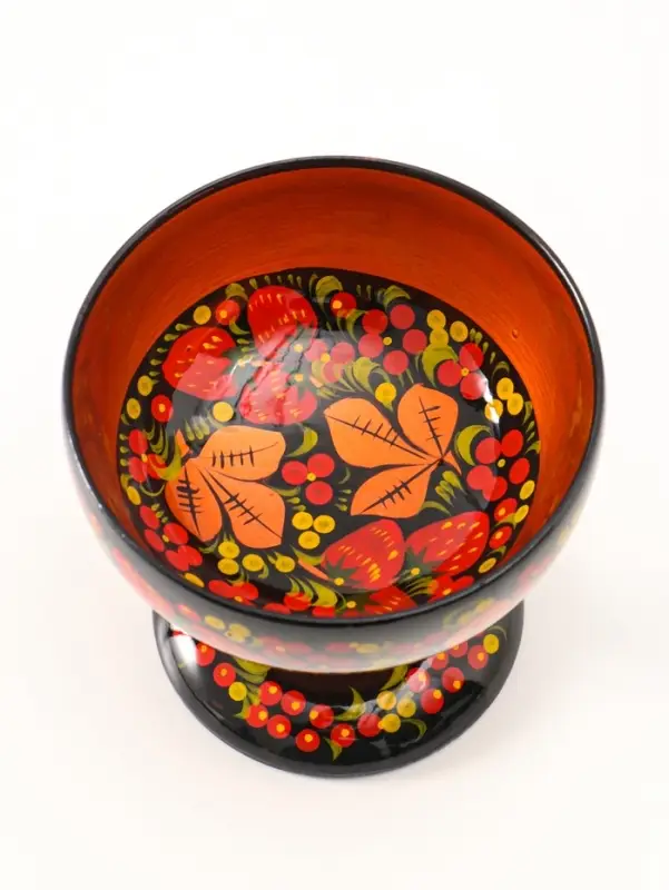 Конфетница на ножке &laquo;Сласть&raquo;, 14.5&times;15 см, дерево, хохлома