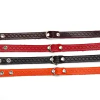 Ошейник, 1.2 см, ОШ 20-26 см, однослойный, неукрашенный, цвет и вид МИКС