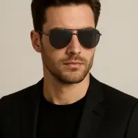 Очки солнцезащитные &laquo;OneSun. Авиаторы&raquo;, UV 400, линза 5.5&times;6.5 см дужка 12 см, ширина 14 см, чёрные