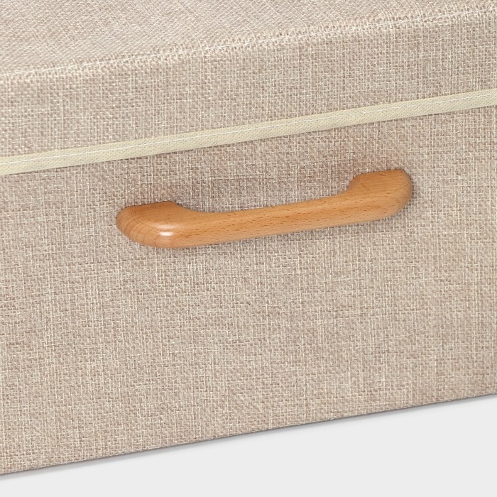 Короб стеллажный для хранения с крышкой LaDо́m «Франческа», 33×24×18,5 см, цвет бежевый Короб стеллажный для хранения с крышкой LaDо́m «Франческа», 33×24×18,5 см, цвет бежевый