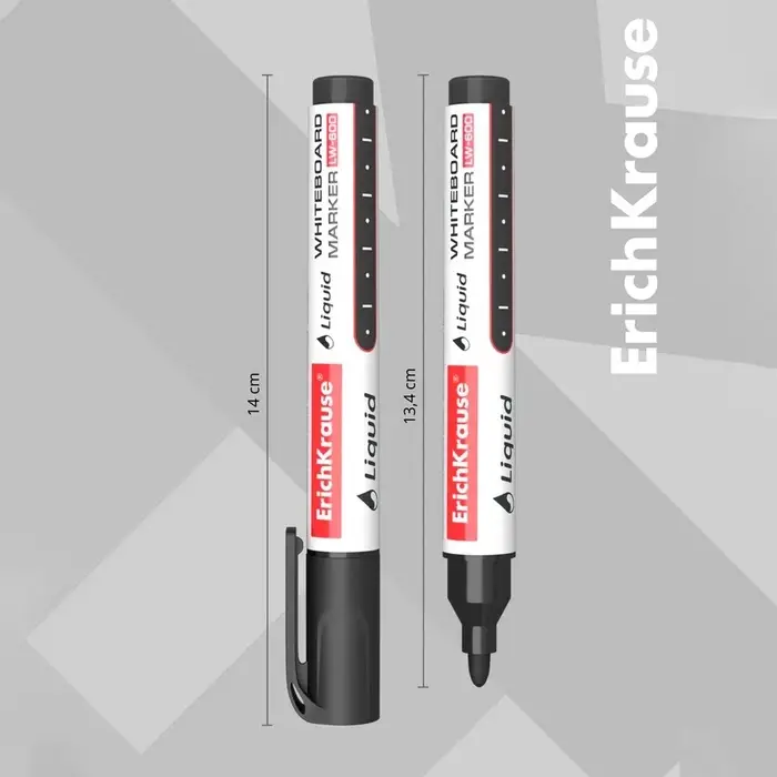 Маркер для доски ErichKrause. Tank LW-600, узел 3.0 мм, ширина линии 2.38 мм, с жидкими чернилами, спиртовой, чёрный