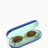 Футляр для очков на хлопушке, однотонный, размер 16&times;6&times;3.5 см, синий