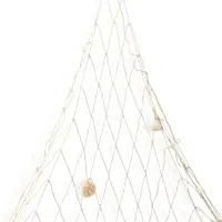 Сетка с ракушками, декоративная, хлопок, 120&times;250 см, бежевая