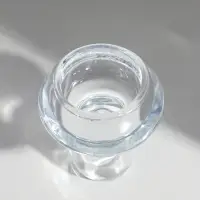 Подсвечник стекло на 1 свечу "Тюльпан на ножке" прозрачный d=2,5 см 6х6х7,5 см