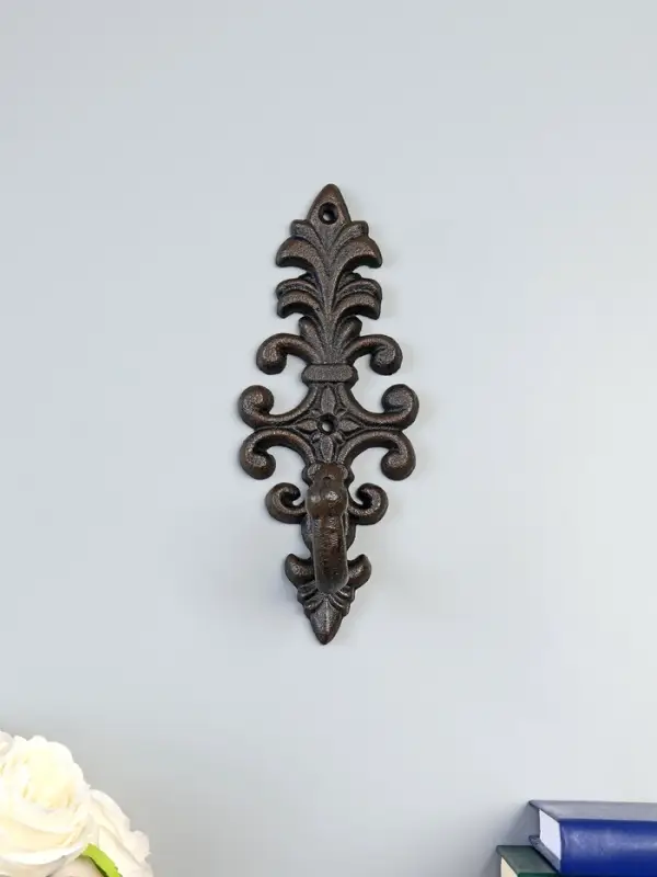 Крючок декоративный чугун "Цветочный вензель" 8х7,5х21 см