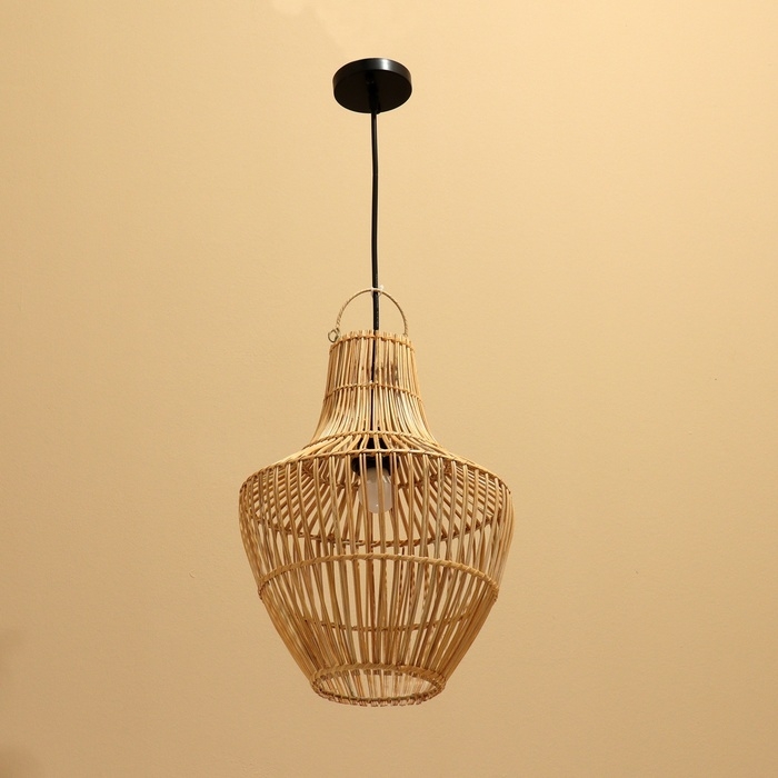 Светильник потолочный из ротанга Светильник потолочный из ротанга "Рико" 1х120Вт, Е27, 30х30х40 см