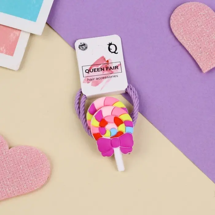 Резинка для волос  Резинка для волос "Крошка" (набор 2 шт) конфетка,3 см ,сиреневый