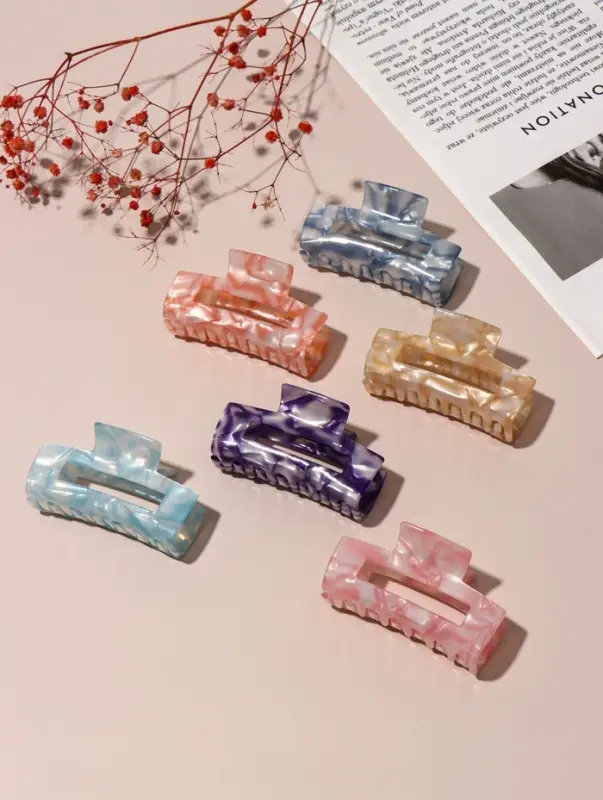 Краб для волос "Линда" прямой, 8х3,5 см, микс