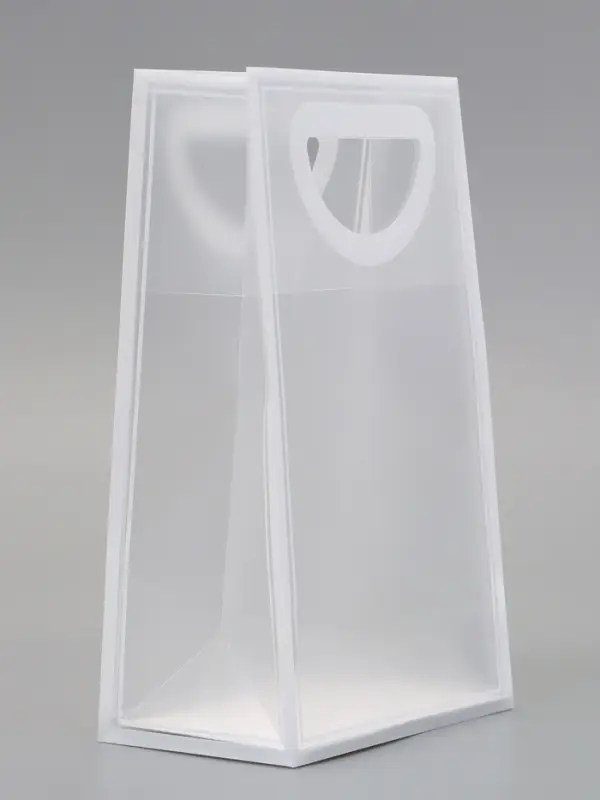 Пакет ПП с вырубной ручкой, прозрачный, 25&times;19&times;9 см, белый