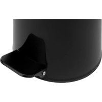 Ведро мусорное стальное 15л круглое черное с педалью и крышкой 250х330мм