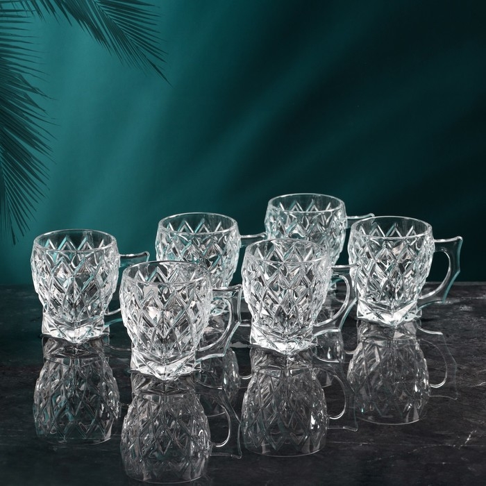 Набор кружек стеклянных «Алиса», 6 шт, 150 мл, Иран