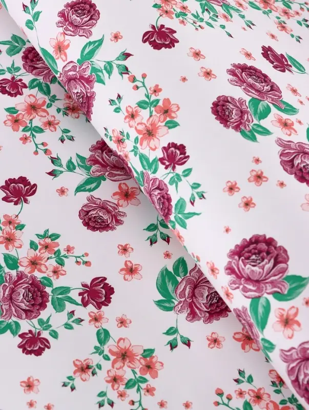 Бумага упаковочная крафт белый &laquo;Пионы&raquo;, сиреневый, 0.72&times;10&plusmn;5% м, 60 г