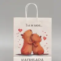 Пакет подарочный бумажный, &laquo;Моя Капибара&raquo;, 32&times;26&times;11 см