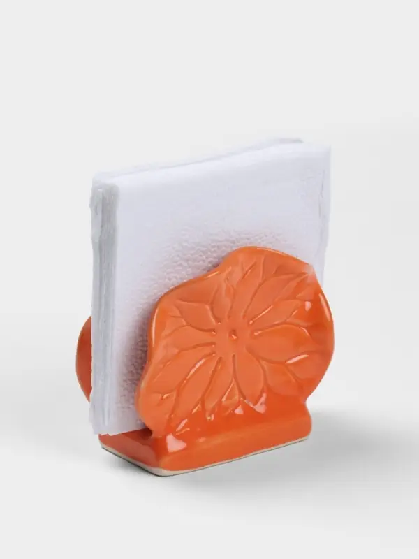 Салфетница &laquo;Цветок&raquo;, 12&times;5&times;10 см, керамика, оранжевая
