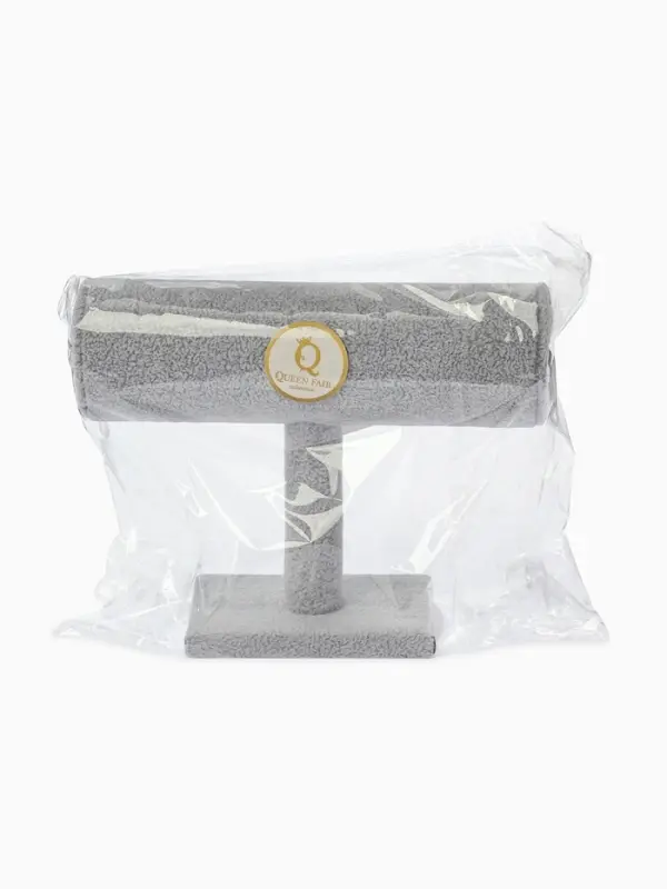 Подставка для часов, браслетов, цепочек &laquo;Мини&raquo;, флок, 16&times;6&times;14 см, d=5 см, цвет серый