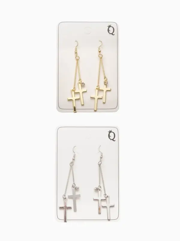 Серьги висячие &laquo;Шелест&raquo;, крестики, цвет МИКС, 8.5 см