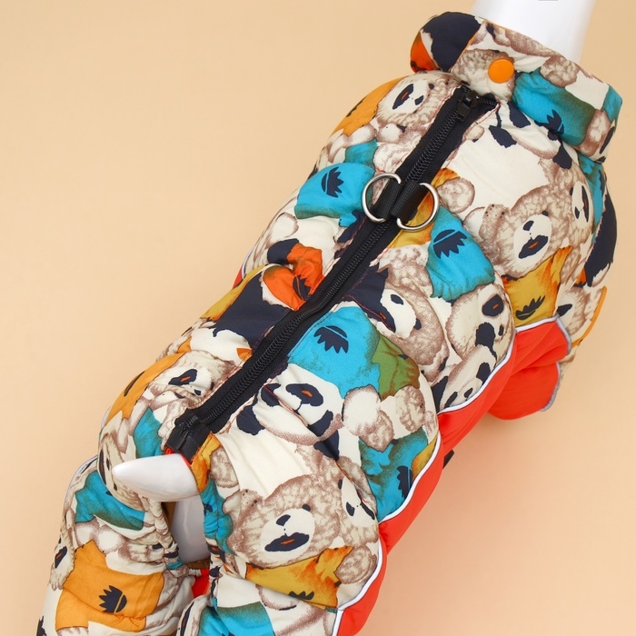 Комбинезон для собак Комбинезон для собак "Мишка Тедди", размер 18 (ДС 31, ОГ 46, ОШ 44 см), оранжевый