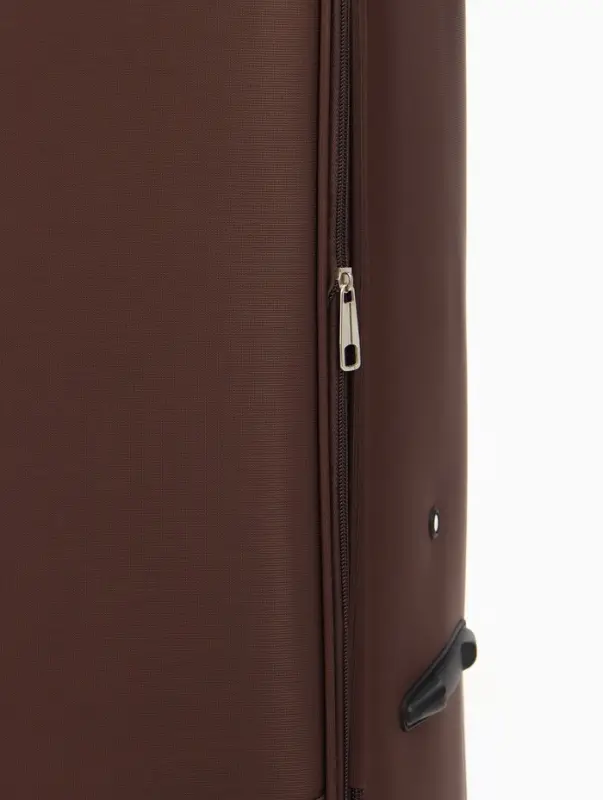Чемодан на колёсах TEXTURA, кодовый замок, текстильный, с увеличением, 47&times;30&times;78 см, 28", коричневый