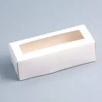 Коробка с окном под рулет, белая, 26&times;10&times;8 см, МИКС