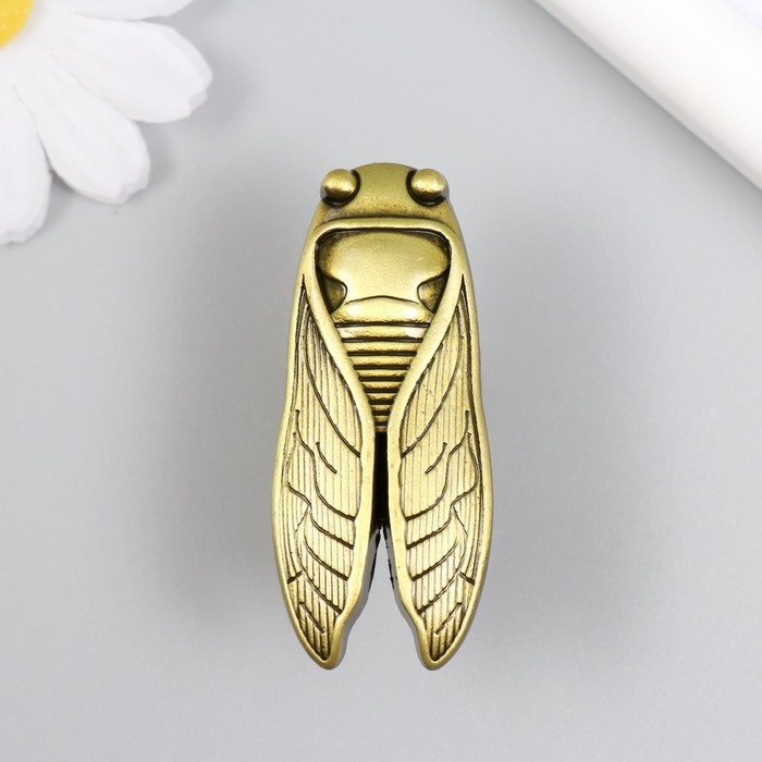 Ручка для шкатулки металл Ручка для шкатулки металл "Цикада" состаренное золото