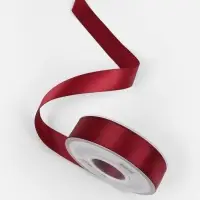 Лента атласная TEIRA, двухсторонняя, 25 мм, 25&plusmn;1 м, бордовая №0789