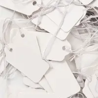 Ценники на верёвке, 100 шт. отверстие 3 мм, 3.3&times;1.8 см, белый