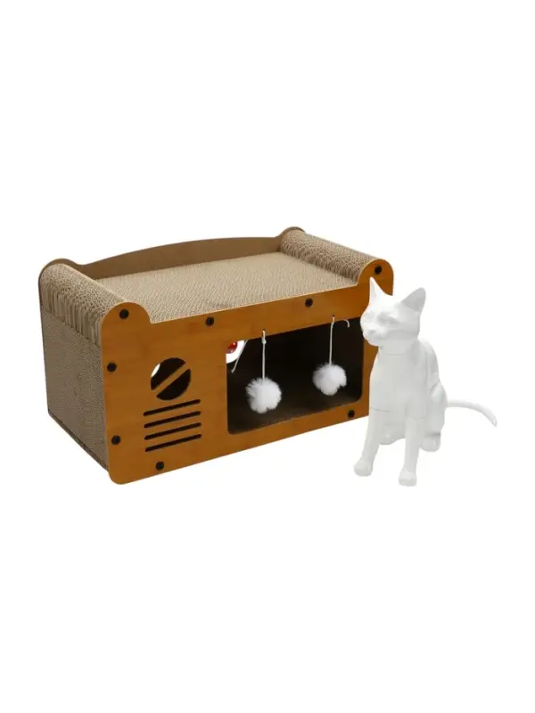 Когтеточка-лежанка  из гофрокартона с кошачьей мятой "Радость", 51 х 28 х 29 см