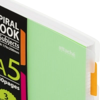 Бизнес-тетрадь 140л,кл,А5,SPIRAL BOOK Салатовый,евросп,обл.пл,раздел.84108