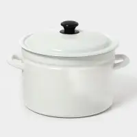 Кастр.цил.борт. 8л (белая)Без декора