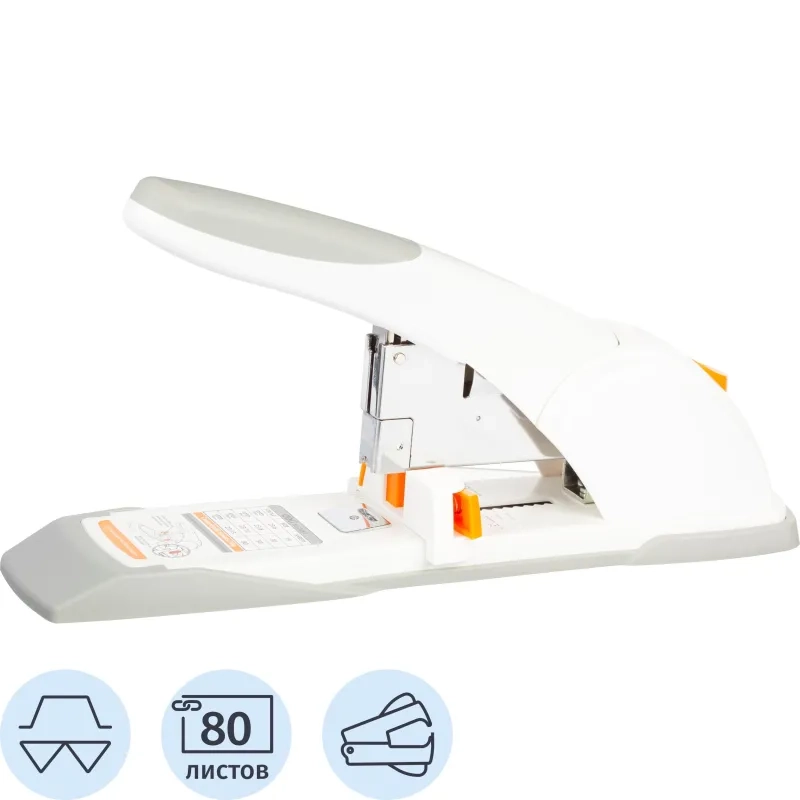 Степлер мощный Deli N23/6-23/13, до 80 листов, в картонной уп., ассорти