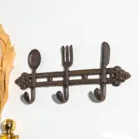 Крючки настенные &laquo;Столовые приборы&raquo;, ключница декоративная, чугун, 28.5&times;12.5&times;3.8 см