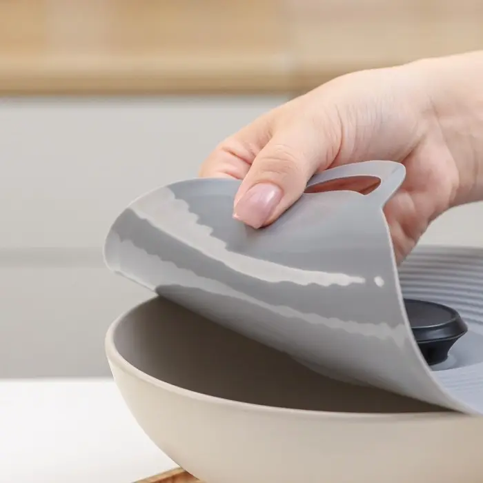 Крышка универсальная Доляна, силикон, d=22.5 см, серая