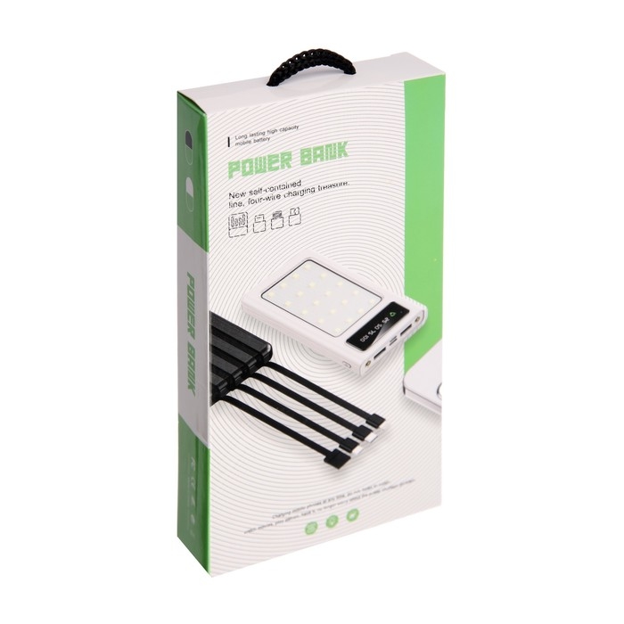 Внешний аккумулятор 485, 10000 мАч, кабели Type-C/Lightning/MicroUSB, фонарь, чёрный Внешний аккумулятор 485, 10000 мАч, кабели Type-C/Lightning/MicroUSB, фонарь, чёрный