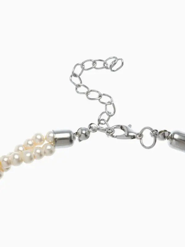 Бусы &laquo;Переплетение&raquo;, с жемчугом, белые, 45 см