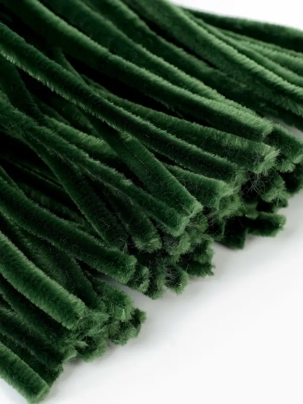 Синельная проволока, набор 100 шт, размер 1 шт 30х0,8 см, цвет зелёный Синельная проволока, набор 100 шт, размер 1 шт 30х0,8 см, цвет зелёный