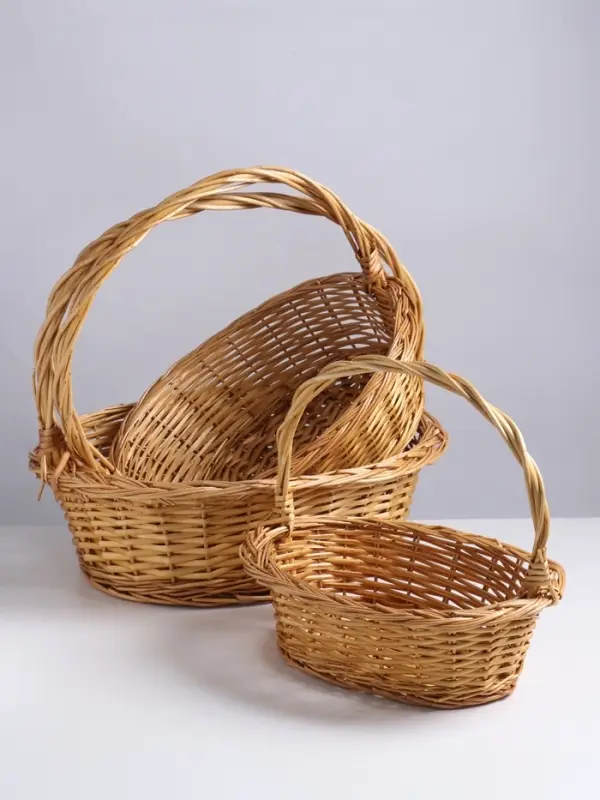 Набор корзин плетёных, 3 шт., 48&times;38&times;14&times;40/40&times;30&times;12&times;35/32&times;24&times;11&times;30 см, ива