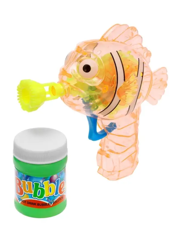 Генератор-пистолет мыльных пузырей Funny toys &laquo;Рыбка-пистолет&raquo; со светом, 50 мл, МИКС