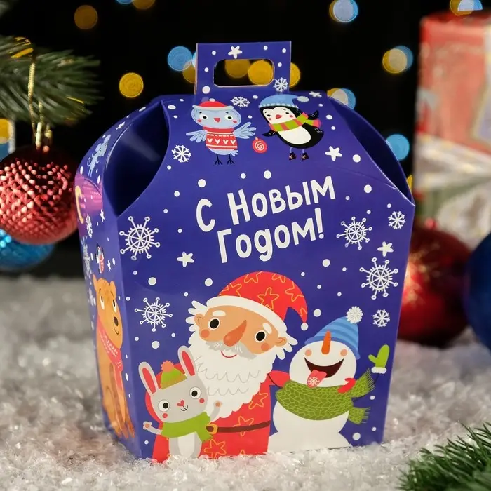 Коробка подарочная складная «Первый Снег» 16×9×18 см