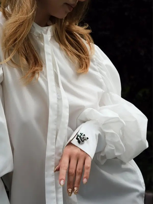 Брошь &laquo;Панда с бамбуком&raquo;, разноцветная в серебре