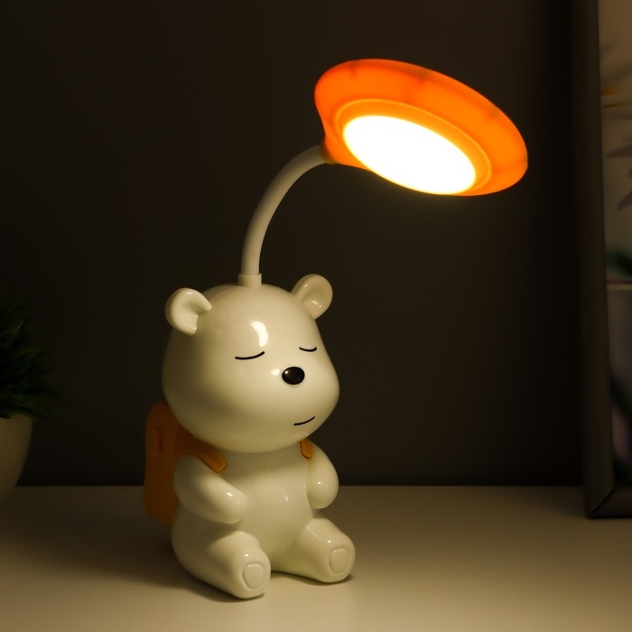 Ночник Ночник "Медвежонок" LED 2Вт USB АКБ бело-желтый 22х13х7 см RISALUX