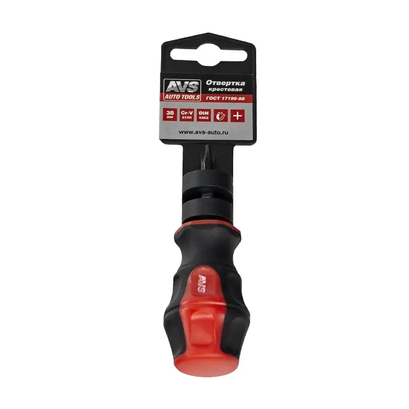 Отвертка крестовая (PH2x38 мм) "PRO" AVS OKP2038