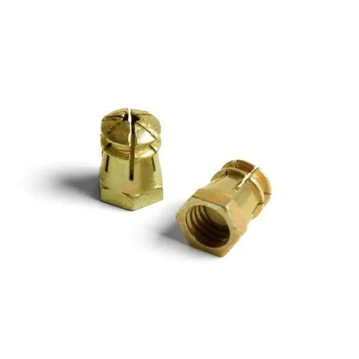 Дюбель ТУНДРА, мебельный, бусола, металлический, оцинкованный, М6, 4 шт