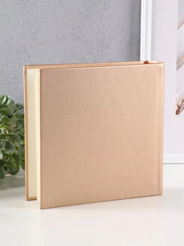 Фотоальбом Делюкс 200ф 10X15см, бум.карм.с мемо, книжн. пер-т, бежевый