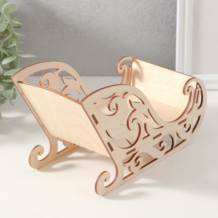 Шкатулка-сани  Шкатулка-сани "Новогодние" 22х9,5х13 см (набор 5 деталей)