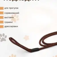 Ринговка для собак, 130&times;0.6 см, коричневая