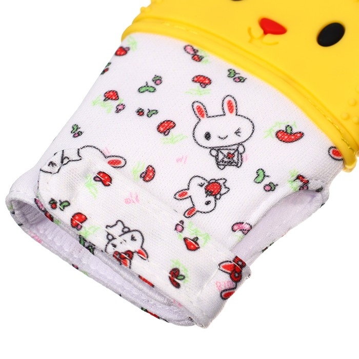 Прорезыватель-рукавичка «Зайка», цвет красный/желтый, Крошка Я Прорезыватель-рукавичка «Зайка», цвет красный/желтый, Крошка Я