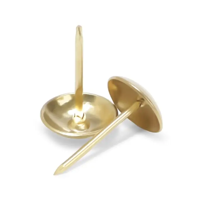 Гвозди ТУНДРА, декоративные, обивочные, 10×18.5 мм, золото, 100 шт. Гвозди ТУНДРА, декоративные, обивочные, 10×18.5 мм, золото, 100 шт.