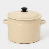 Кастр.цил.борт. 9л (слоновая)Без декора