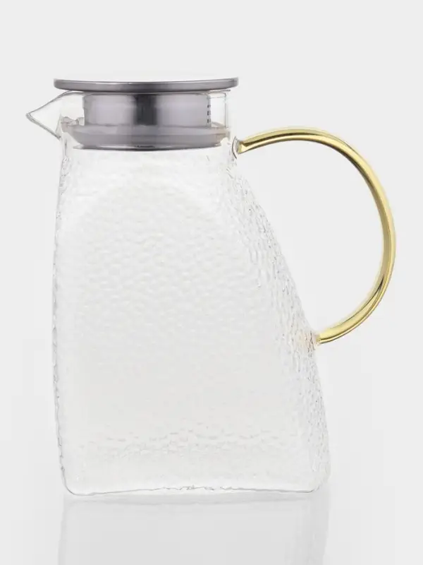 Кувшин для воды Magistro &laquo;Сара&raquo;, 1.3 л, 16.9&times;19.5 см, с металлической крышкой, стекло, прозрачный