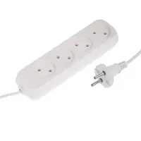 Удлинитель сетевой Luazon Lighting ECO, 4 розетки, 10 м, 10 А, 2200 Вт, без заземления, белый